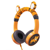 Planet Buddies tijger koptelefoon kinderen opvouwbaar hoofdtelefoon headphonejack aux - Oranje