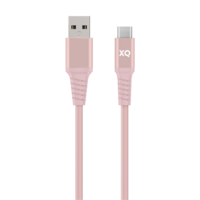 Xqisit Kabel Extra Sterk Gevlochten USB-C 3.0 naar USB-A 2 meter - Roze