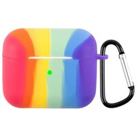 Regenboog siliconen hoesje met haak voor AirPods 3 - kleurrijk