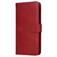 Bookcase Wallet kunstleer hoesje voor iPhone 14 - rood