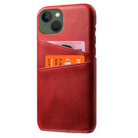 Duo Cardslot Wallet kunstleer hoesje voor iPhone 14 - rood