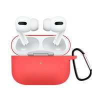 Shockproof Protection siliconen hoesje met haak voor AirPods Pro 1 & 2 - rood