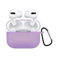 Shockproof Protection siliconen hoesje met haak voor AirPods Pro 1 & 2 - paars