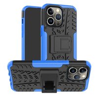 Shockproof Kickstand anti-slip kunststof en TPU hoesje voor iPhone 14 Pro - blauw