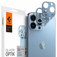 Spigen Camera Lens Glass Protector 2 pack voor iPhone 13 Pro en iPhone 13 Pro Max - lichtblauw