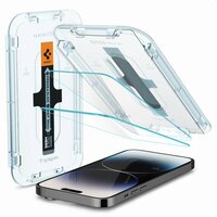 Spigen Glass Met Montage Frame EZ FIT 2 Pack voor iPhone 14 Pro - gehard glas