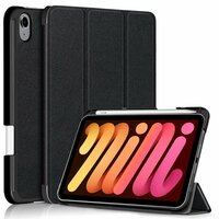 Just in Case Trifold Case With Pen Slot hoes voor iPad mini 6 - zwart