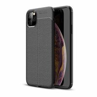 Just in Case Soft TPU Leatherlook hoesje voor iPhone 11 Pro Max - zwart