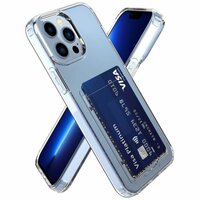 Just in Case Soft TPU Card Holder Case hoesje voor iPhone 13 Pro Max - transparant