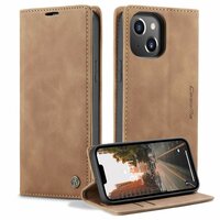 Caseme Retro Wallet Case hoesje voor iPhone 14 - bruin