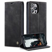 Caseme Retro Wallet Case hoesje voor iPhone 14 Pro Max - zwart