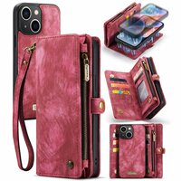 Caseme Vintage Portemonnee hoesje voor iPhone 14 - rood