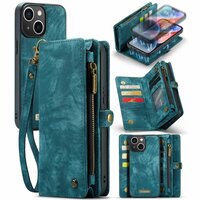 Caseme Vintage Portemonnee hoesje voor iPhone 14 - blauw
