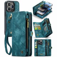 Caseme Vintage Portemonnee hoesje voor iPhone 14 Pro Max - blauw