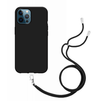 Just in Case Soft TPU Hoesje met Koord voor iPhone 12 Pro Max - zwart