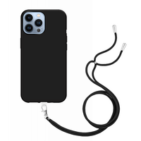 Just in Case Soft TPU Hoesje met Koord voor iPhone 13 Pro Max - zwart