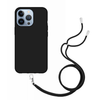 Just in Case Soft TPU Case met Koord hoesje voor iPhone 14 Pro - zwart