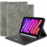 Just in Case Vintage Bluetooth Keyboard Cover QWERTY hoes voor iPad mini 6 - grijs