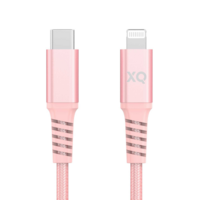 XQISIT Braided MFi Lightning naar USB-C 3.0 200cm kabel - Roze