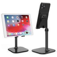 Peachy Tablethouder Telefoonhouder Bureau Desktop iPad iPhone Standaard - Zwart