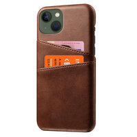 Duo Cardslot Wallet vegan leather hoesje voor iPhone 15 - bruin