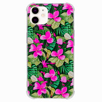 Tropical Leaves & Flowers TPU met versterkte hoeken hoesje voor iPhone 11