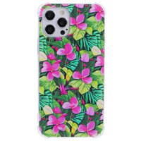 Tropical Leaves & Flowers TPU met versterkte hoeken hoesje voor iPhone 15 Pro