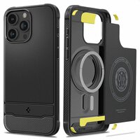 Spigen Rugged Armor Magfit Case hoesje voor iPhone 15 Pro Max - zwart