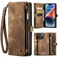 Caseme Vintage Portemonnee hoesje voor iPhone 15 Plus - bruin