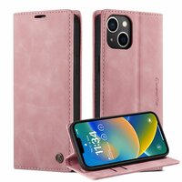 Caseme Retro Wallet Case hoesje voor iPhone 15 Plus - Pink