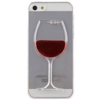 Doorzichtig wijnhoesje iPhone 5 5s SE 2016 wijnglas cover red wine hardcase