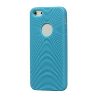 Stevige fingerprint case iPhone 5 5s SE 2016 Licht blauwe silicone hoesje