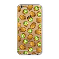 Doorzichtig Kiwi hoesje iPhone 6 6s TPU silicone cover fruit transparant groene Kiwi's
