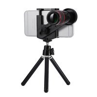 Universele Telelens 12x optische zoom iPhone lens - Statief - Tripod - Zwart