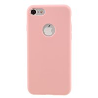 Effen roze gekleurde siliconen hoesje iPhone 7 8 Roze cover Pink case