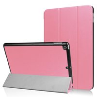 Kunstlederen roze hoes voor iPad 2017 2018 Tri-Fold case