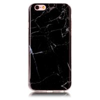 Zwart silicone TPU marmer hoesje iPhone 6 en 6s
