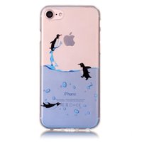 Doorzichtig iPhone 7 8 SE 2020 TPU pinguin hoesje transparant case