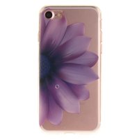 Doorzichtige iPhone 7 8 SE 2020 TPU hoesje case met paarse bloem
