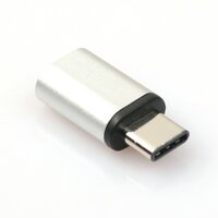 Micro USB naar USB C adapter zilver