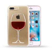 Doorzichtige hardcase wijn hoesje iPhone 7 Plus 8 Plus cover
