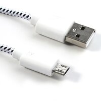 Micro USB kabel nylon oplaadkabel 3 meter