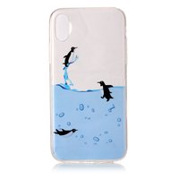 Doorzichtige TPU hoesje pinguin water iPhone X XS case