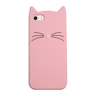 Roze katje snorharen iPhone 5 5s SE 2016 hoesje case cover kitten