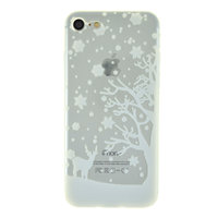 Wit sneeuw winter kerst silicone iPhone 7 8 SE 2020 SE 2022 hoesje case cover
