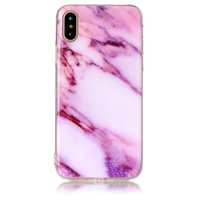 Roze marmer hoesje iPhone X XS paars case TPU marble