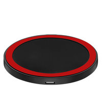 Universele draadloze zwarte rode ring Qi oplaad pad