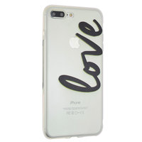 Love case doorzichtig hoesje iPhone 7 Plus 8 Plus transparant cover TPU