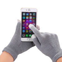 Winter touchscreen handschoenen grijs wol