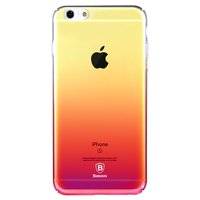 Baseus Glaze Doorzichtig Gradient hoesje iPhone 6 6s case - Geel Roze Transparant